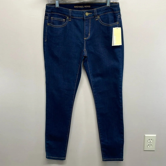 NWT Michael Michael Kors Skinny Denim Jeans Overdyed Indigo 2 - Picture 1 of 16